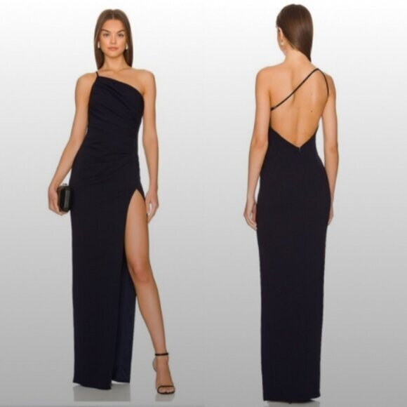 Bridesmaid Dress Katie May Asymmetrical Sheath Dress Katie May Rebecca Gown  In Black REVOLVE